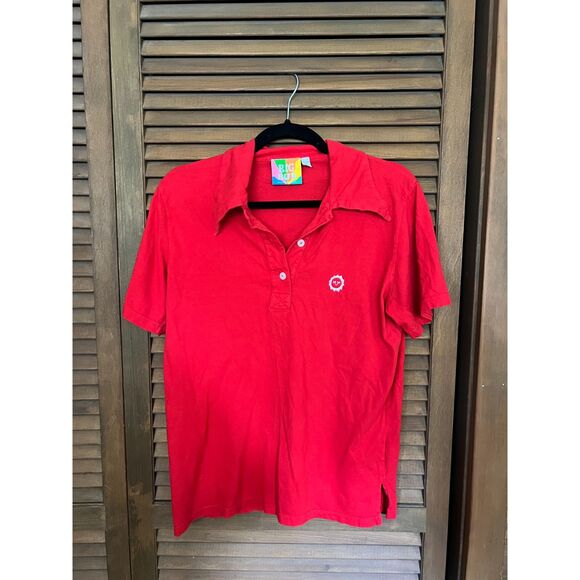 Big Bud Press Knit Polo in Mustang Red Size Medium - Picture 2 of 5